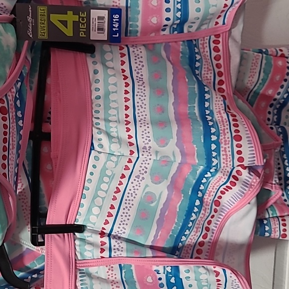 Eddie Bauer Youth Swim Set - 4 piece Size L 14/16 Reversible UPF 50+ - Picture 8 of 14